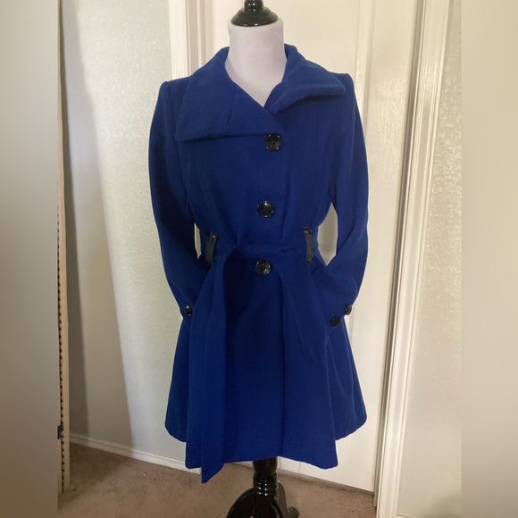 Steve Madden belted long peacoat - Picture 3 of 13